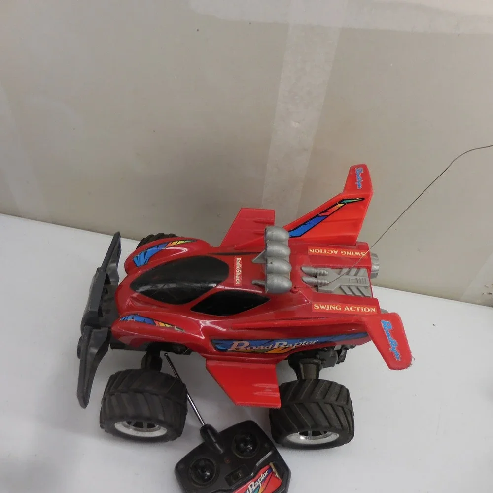 Vintage RadioShack Road Raptor RC Monster Truck Red Swing Action Tested & Works